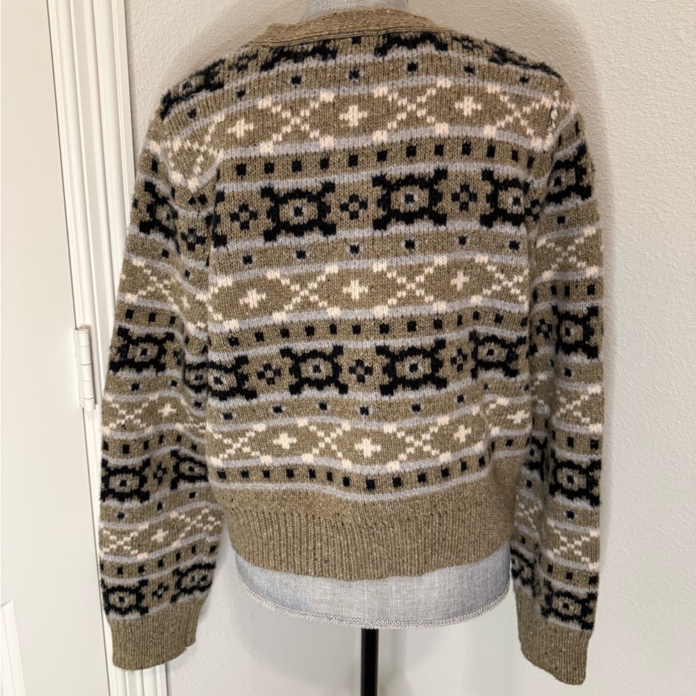 Marled Black, Cream, and Tan Patterned Cardigan | L - Picture 4 of 13